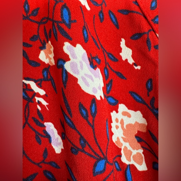 Walter Baker Clara Top Red Apple Blossom Printed Peplum Floral Blouse Small $158 - Picture 11 of 13